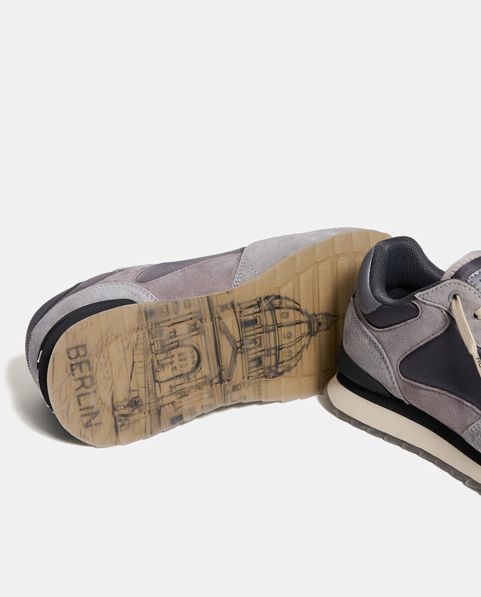 Sapatilhas Desportivas de Pele Berlin Woman Cinzento-6