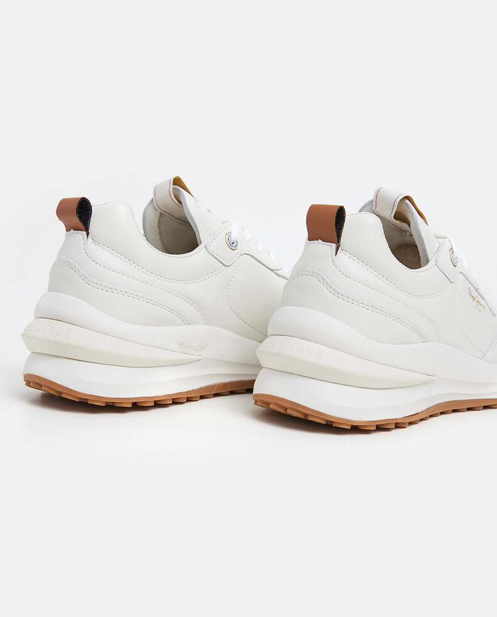 Sapatilhas Winslow com Sola Alta Branco Total-3