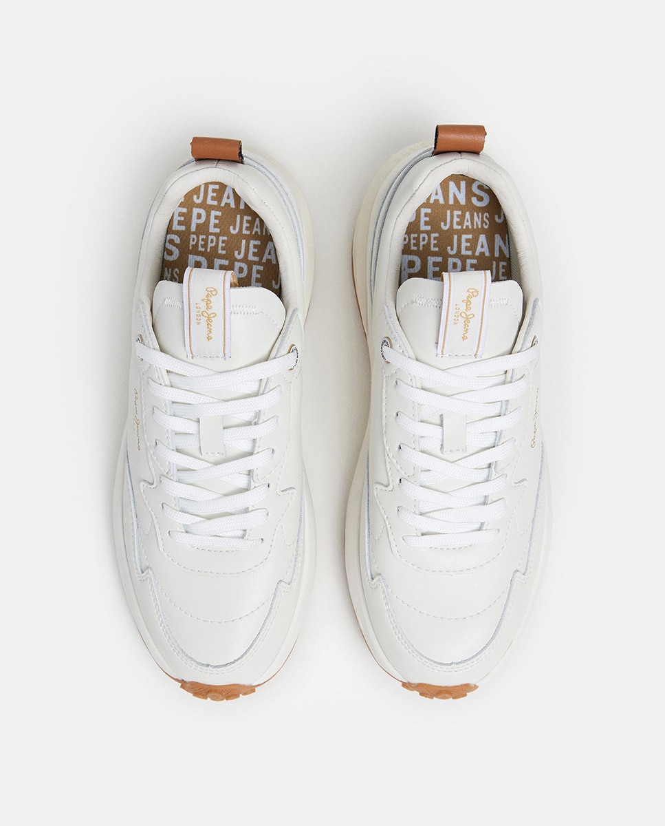 Sapatilhas Winslow com Sola Alta Branco Total-4