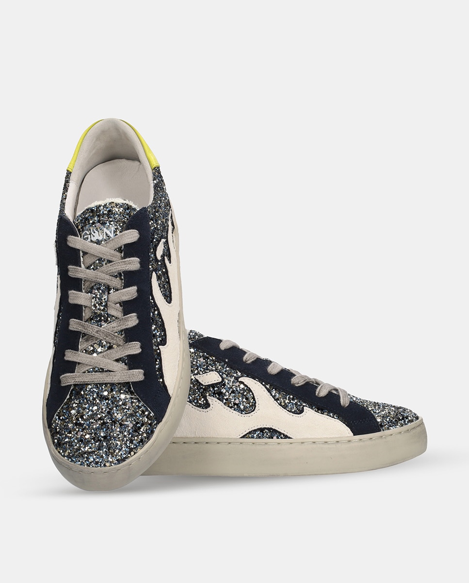 Sapatilhas Baixas Dopamine com Glitter Azul-marinho-2