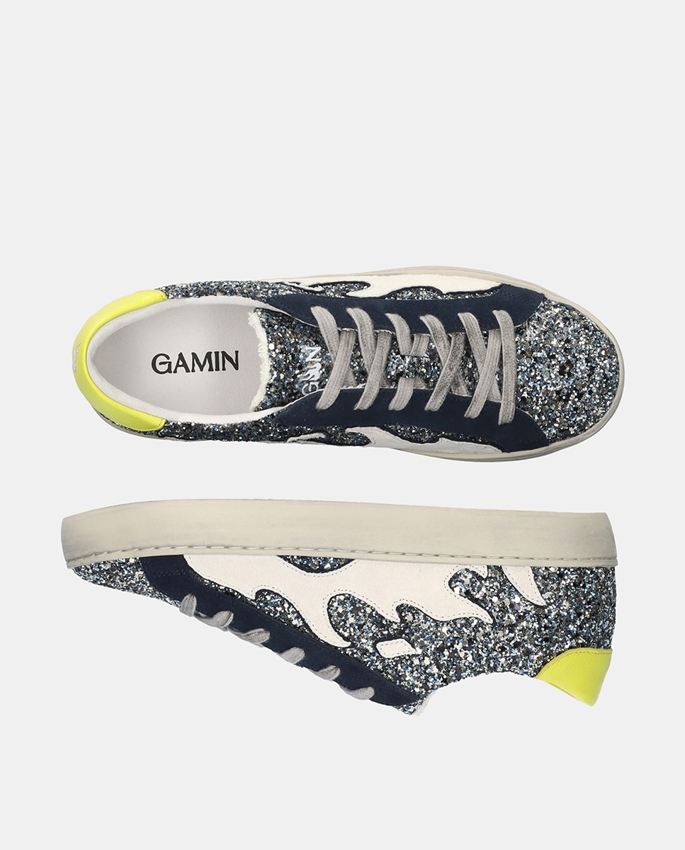 Sapatilhas Baixas Dopamine com Glitter Azul-marinho-4