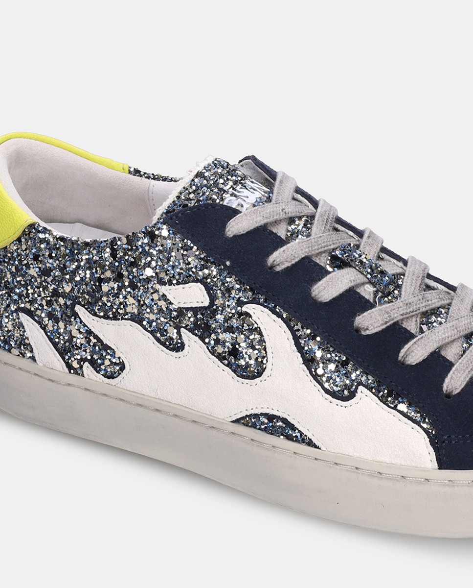 Sapatilhas Baixas Dopamine com Glitter Azul-marinho-5