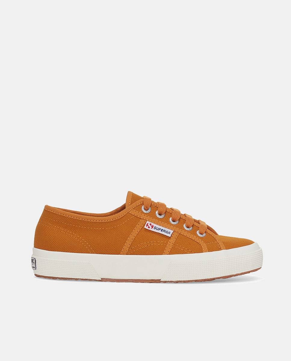 Imagen 0 de Zapatillas de mujer de loneta con cordones Amarillo
