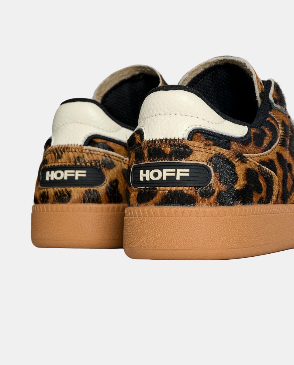 Sapatilhas Baixas em Pele com Sola de Borracha Castanho-5