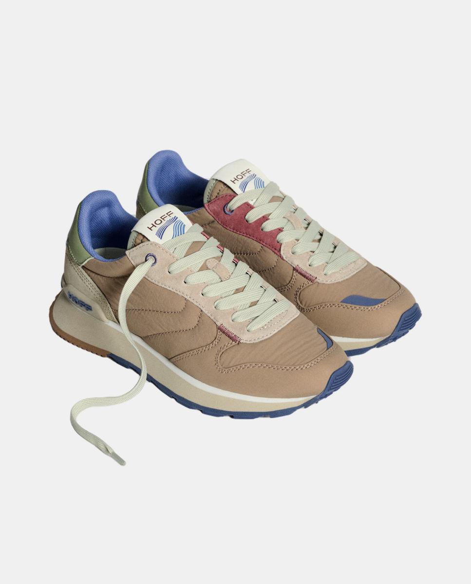 Sapatilhas Baixas em Tecido com Sola de Borracha Taupe-2