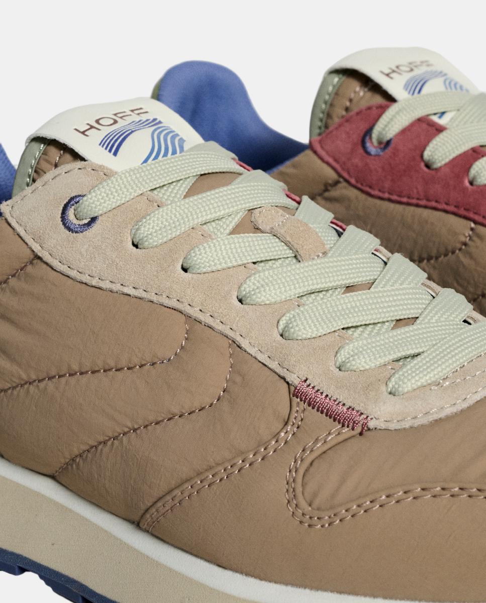 Sapatilhas Baixas em Tecido com Sola de Borracha Taupe-3