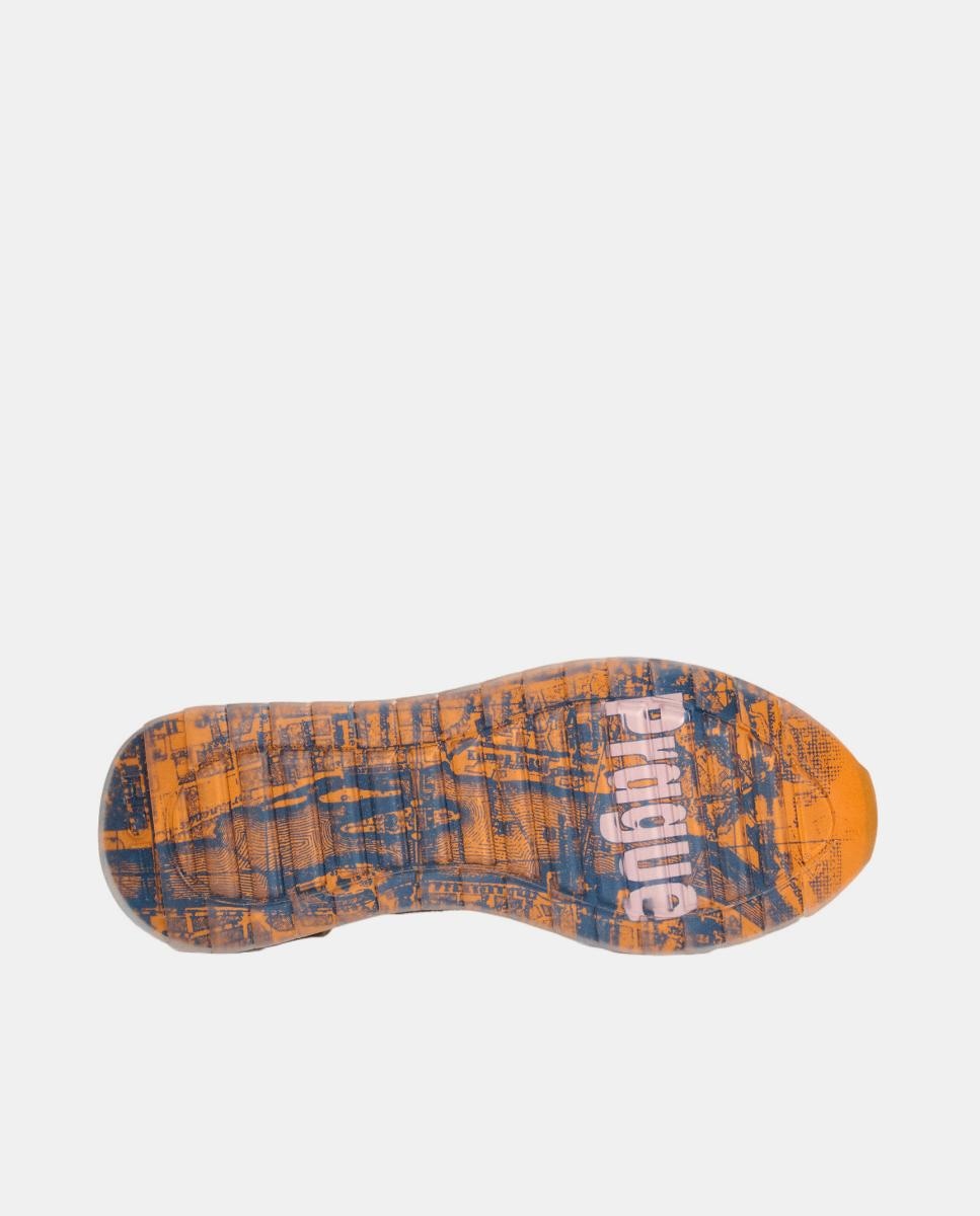 Sapatilhas Baixas em Pele com Sola de Borracha Lilás-4