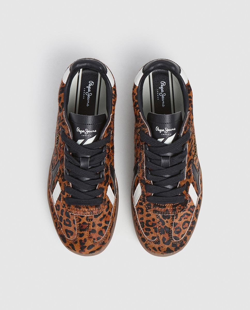 Sapatilhas Ball Print com Animal Print Castanho-escuro-2