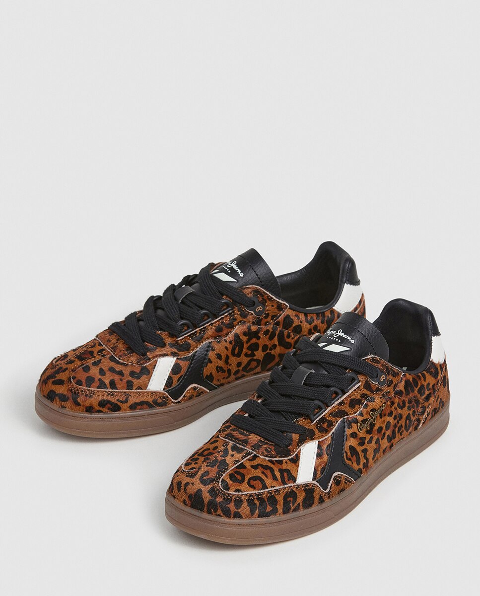 Sapatilhas Ball Print com Animal Print Castanho-escuro-3