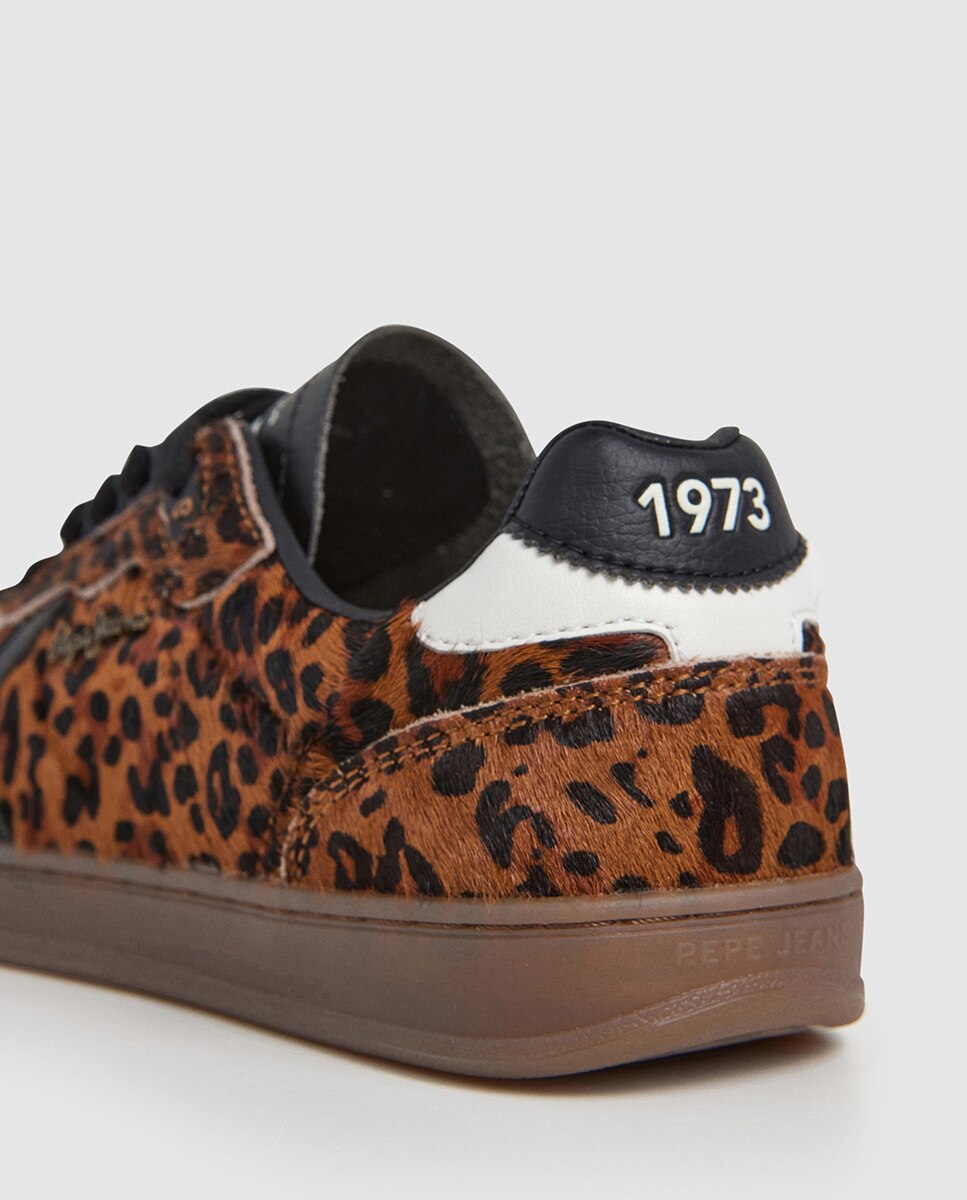 Sapatilhas Ball Print com Animal Print Castanho-escuro-4