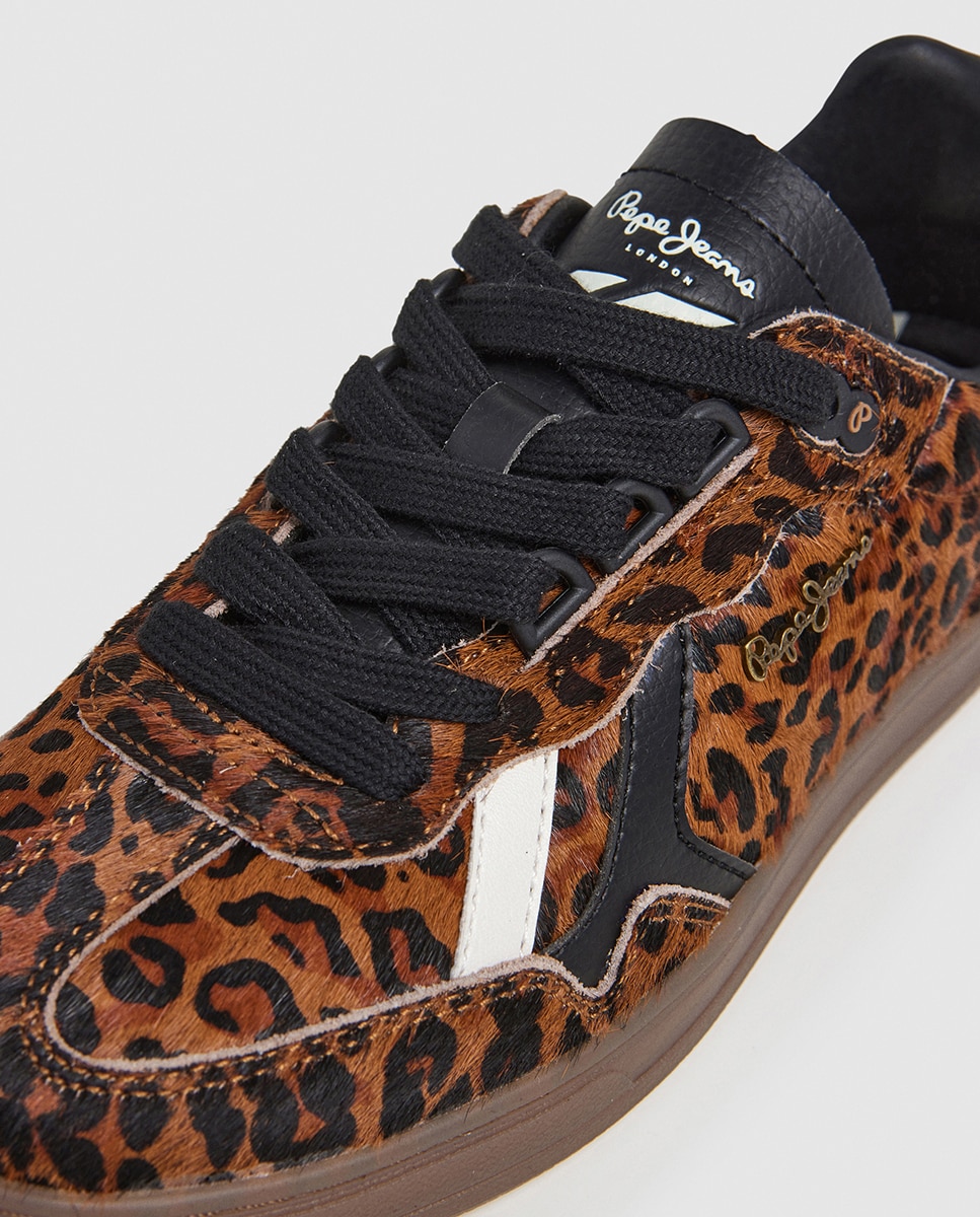 Sapatilhas Ball Print com Animal Print Castanho-escuro-5