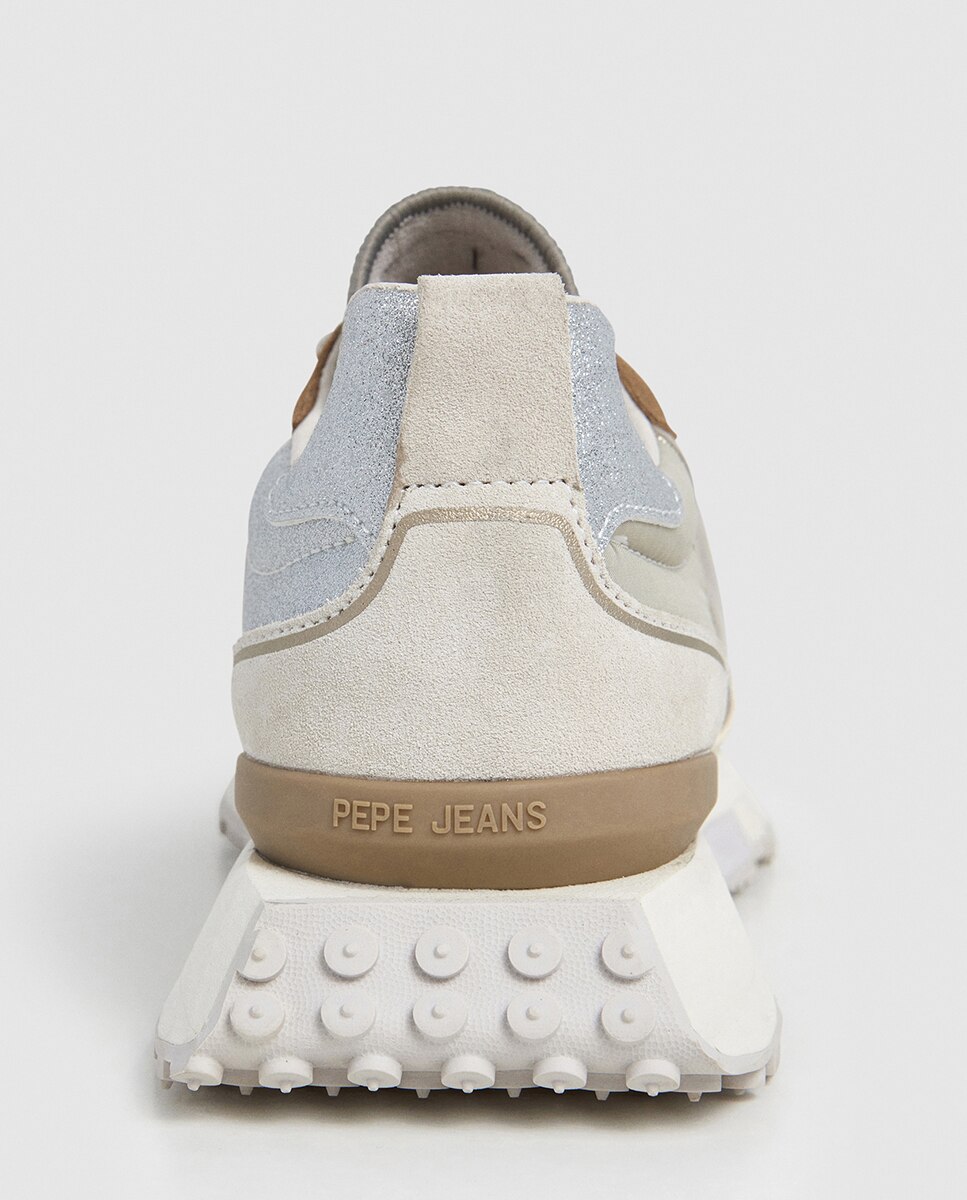 Sapatilhas Archer Gala com Fita Metalizada e Detalhes Branco/Camel Natural-4