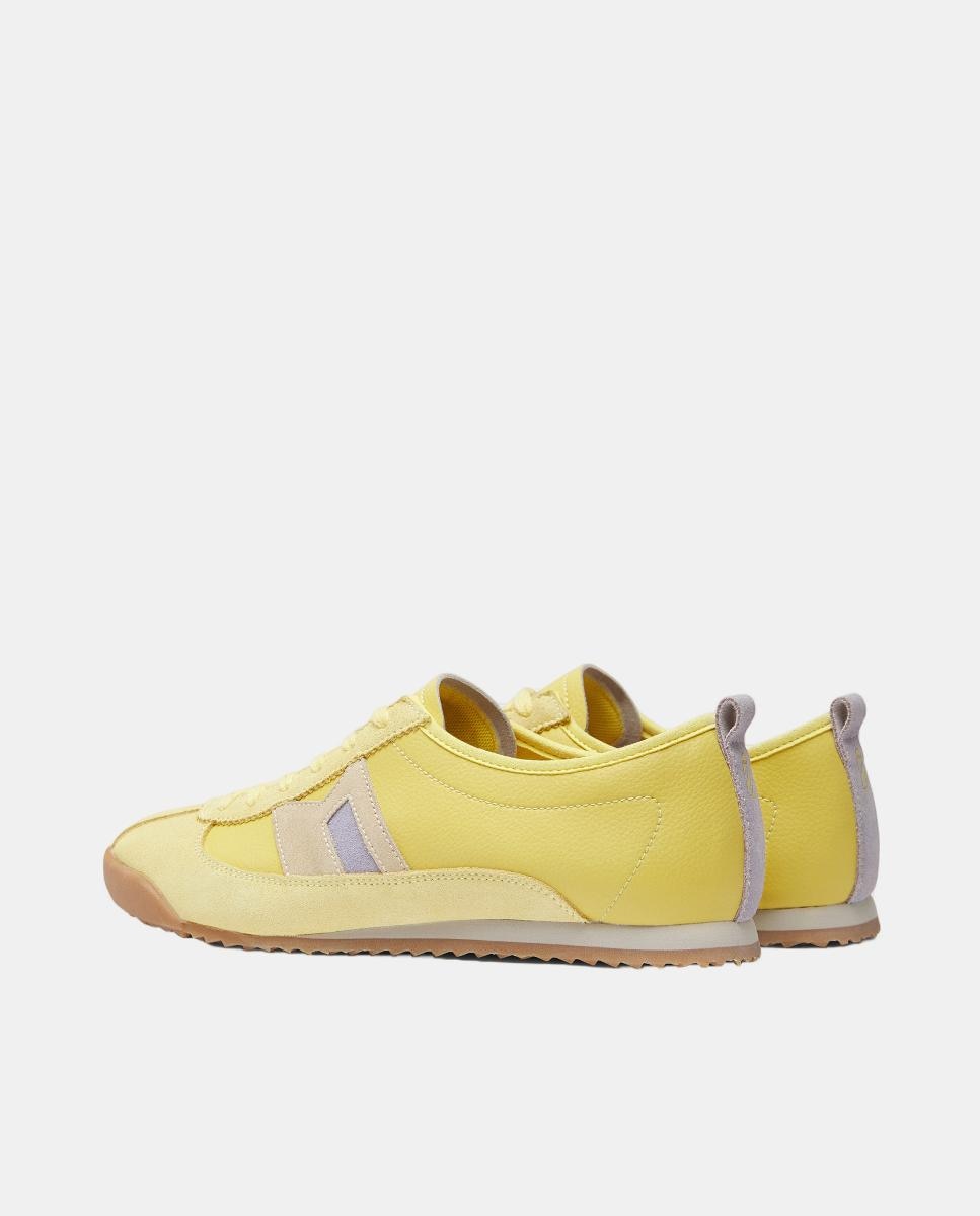 Sapatilhas Tipo Running de Sola Baixa e com Inspiração Vintage Amarelo-limão-2