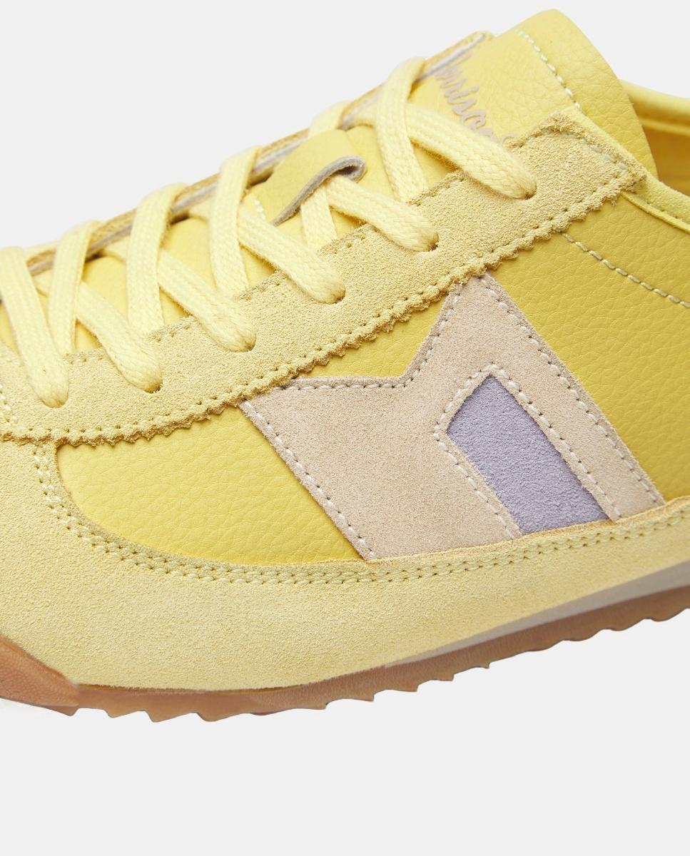 Sapatilhas Tipo Running de Sola Baixa e com Inspiração Vintage Amarelo-limão-3