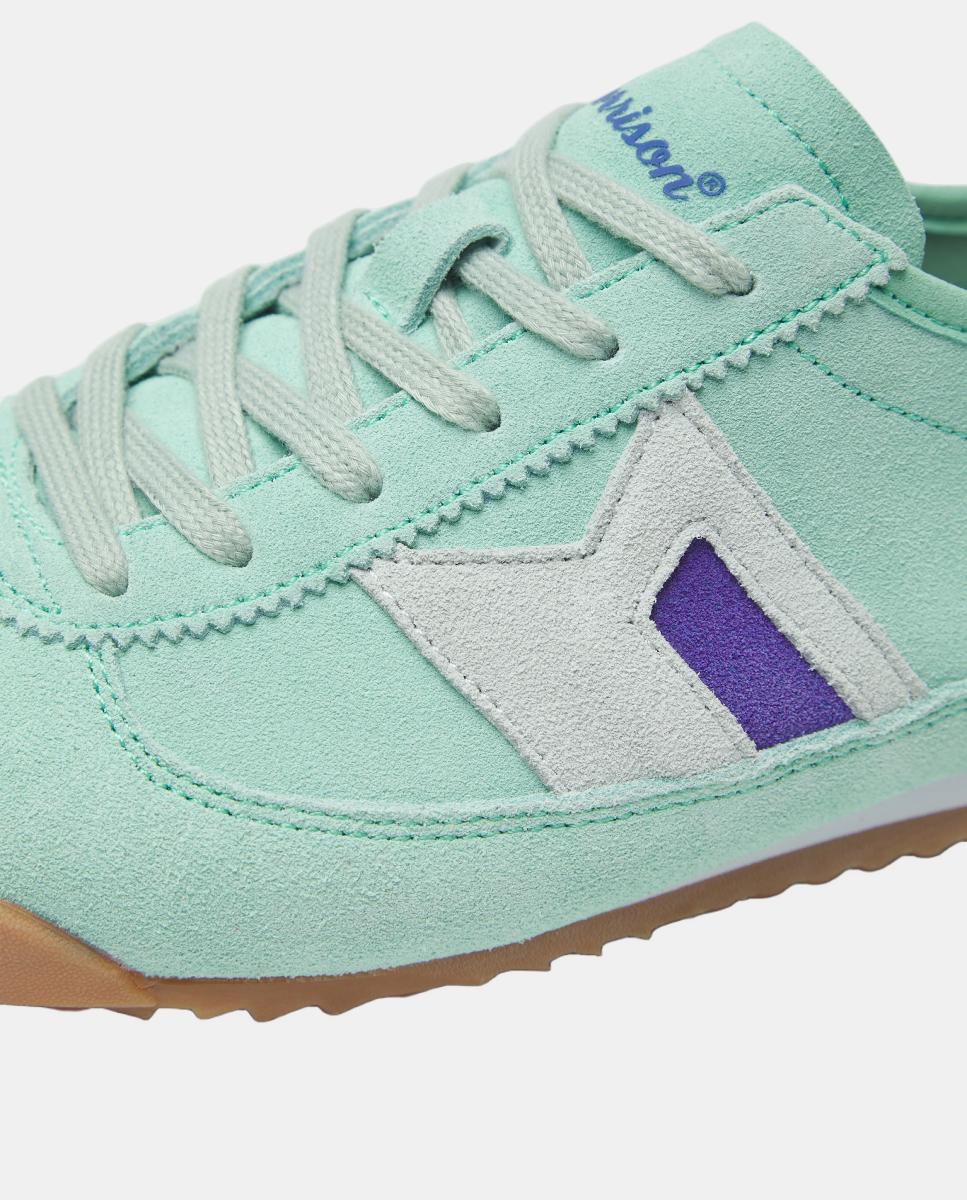 Sapatilhas Tipo Running de Sola Baixa e com Inspiração Vintage Verde Aqua-3