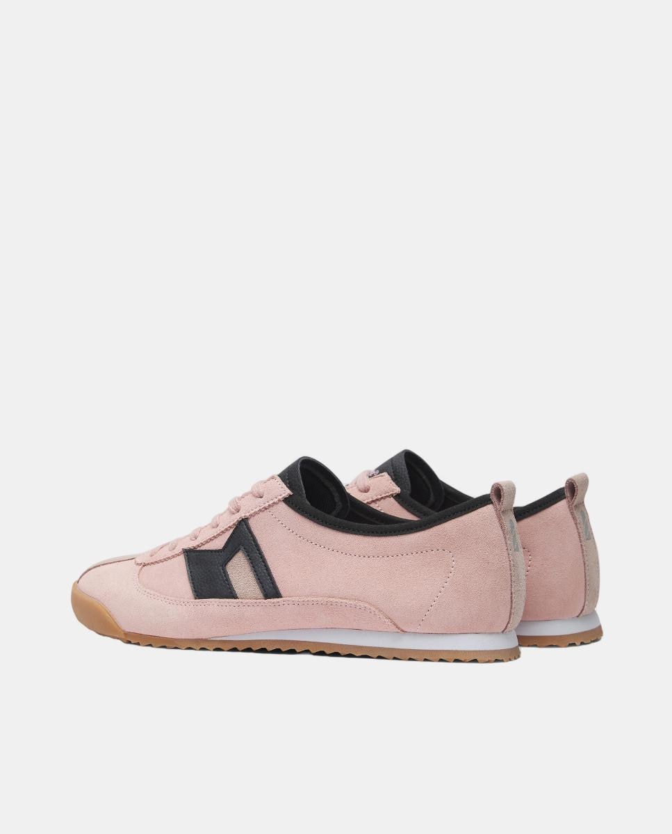 Sapatilhas Tipo Running de Sola Baixa e com Inspiração Vintage Rosa-pastilha-2