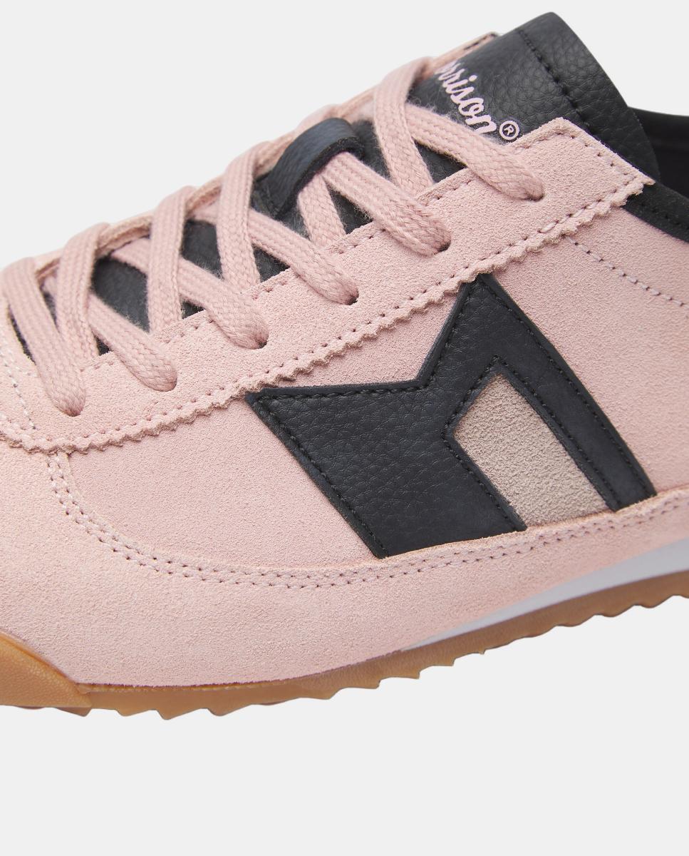 Sapatilhas Tipo Running de Sola Baixa e com Inspiração Vintage Rosa-pastilha-3
