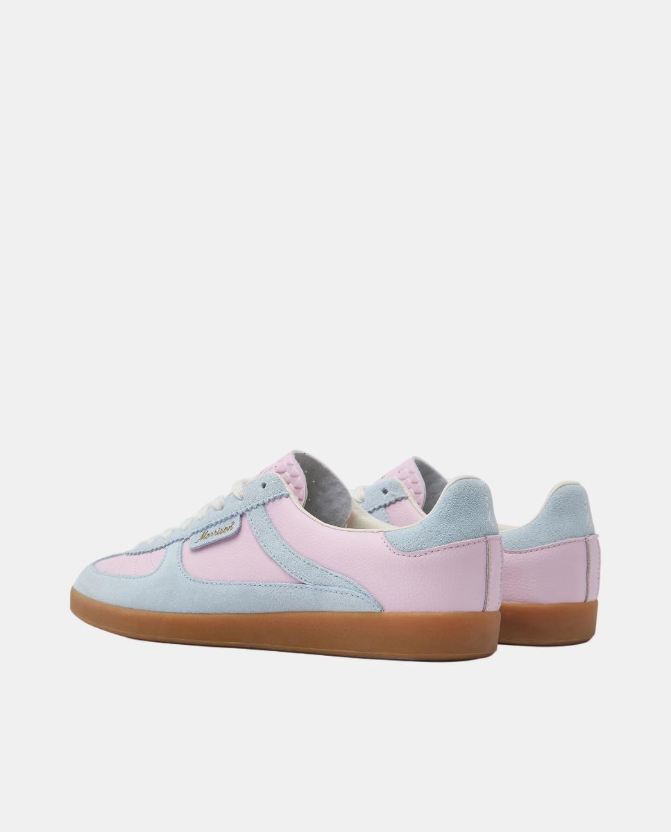 Sapatilhas em Couro com Combinações de Couro em Diferentes Cores Rosa-pastilha-2