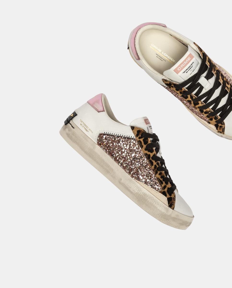 Sapatilhas Baixas Dourado Rosa-5