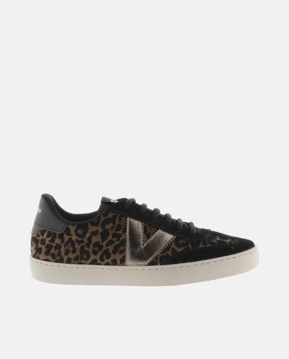 Sapatilhas Desportivas Berlim com Animal Print Castanho-1