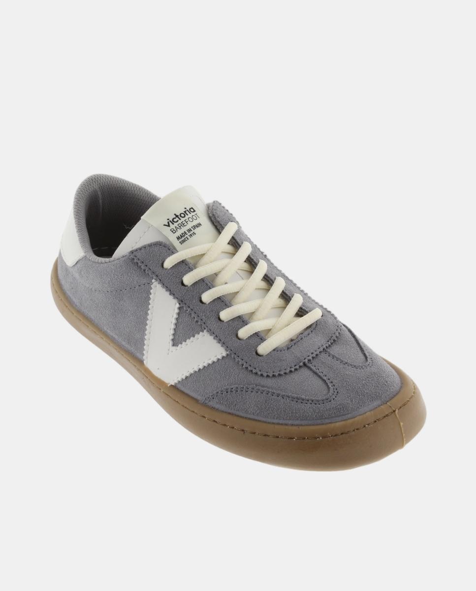 Sapatilhas Desportivas Unissexo Barefoot de Croute com Peças em Contraste e Sola Caramelo Cinzento-2