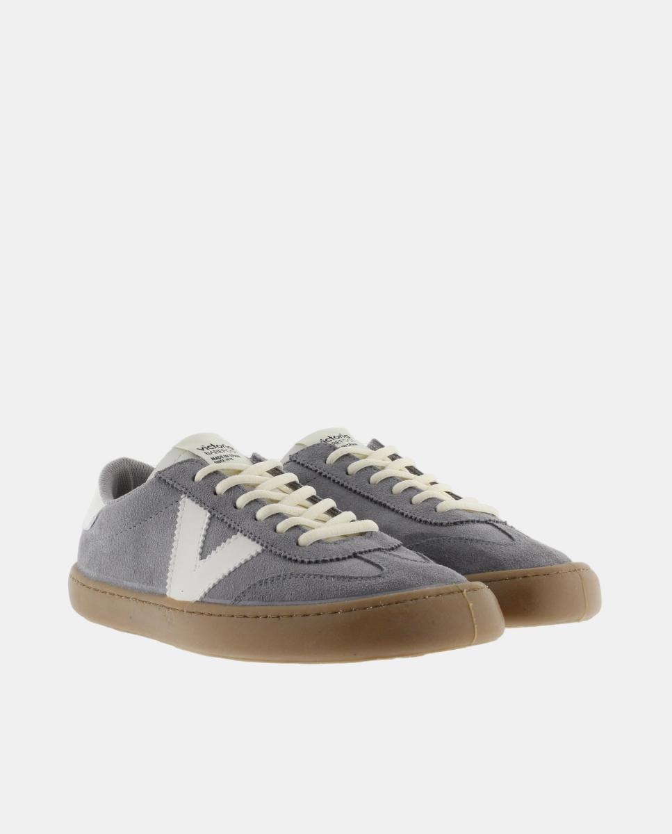 Sapatilhas Desportivas Unissexo Barefoot de Croute com Peças em Contraste e Sola Caramelo Cinzento-5
