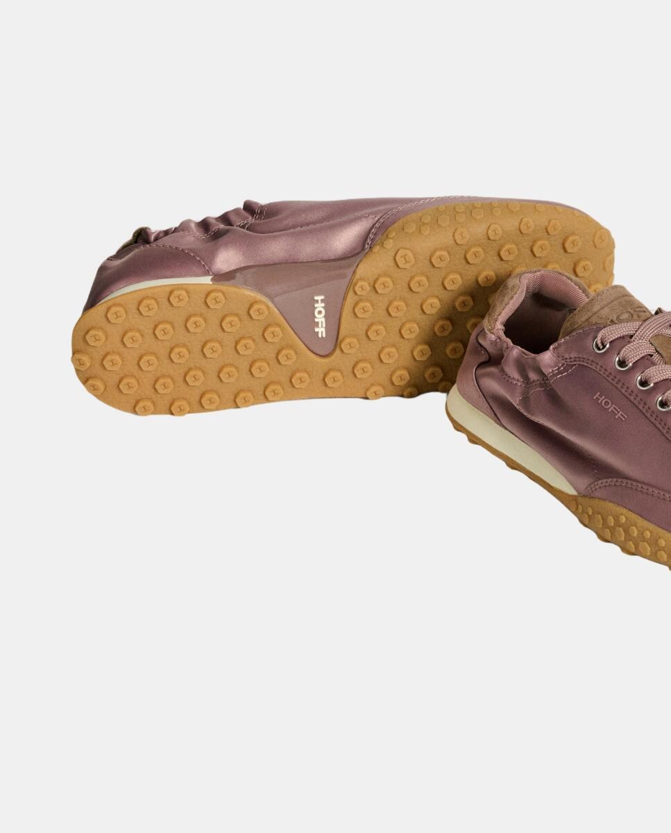 Sapatilhas Baixas de Cetim com Sola de Borracha Castanho-4