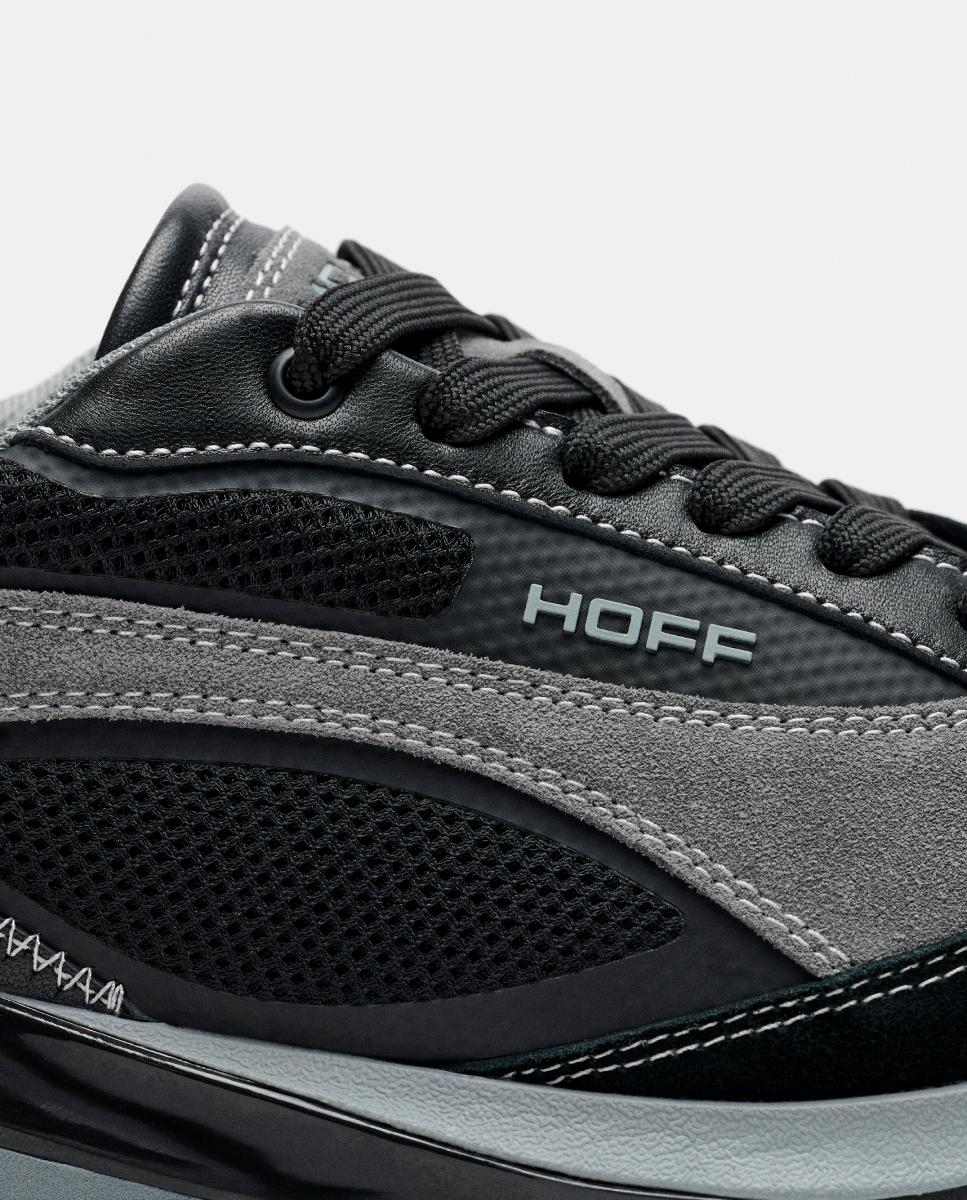 Sapatilhas em Pele com Plataforma Baixa Preto-3