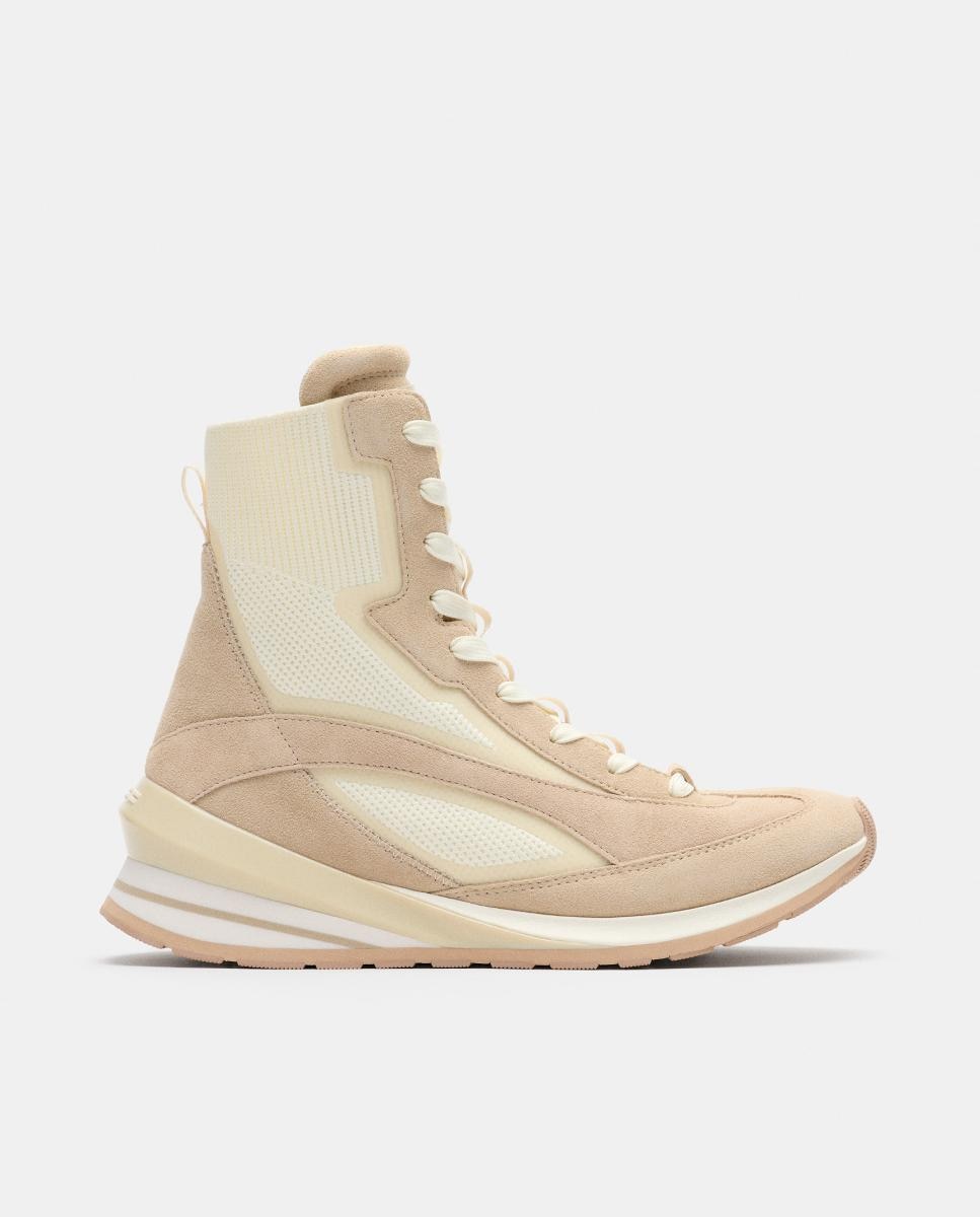 Hoff - Botas suela track de mujer en gamuza con cierre de cordones.