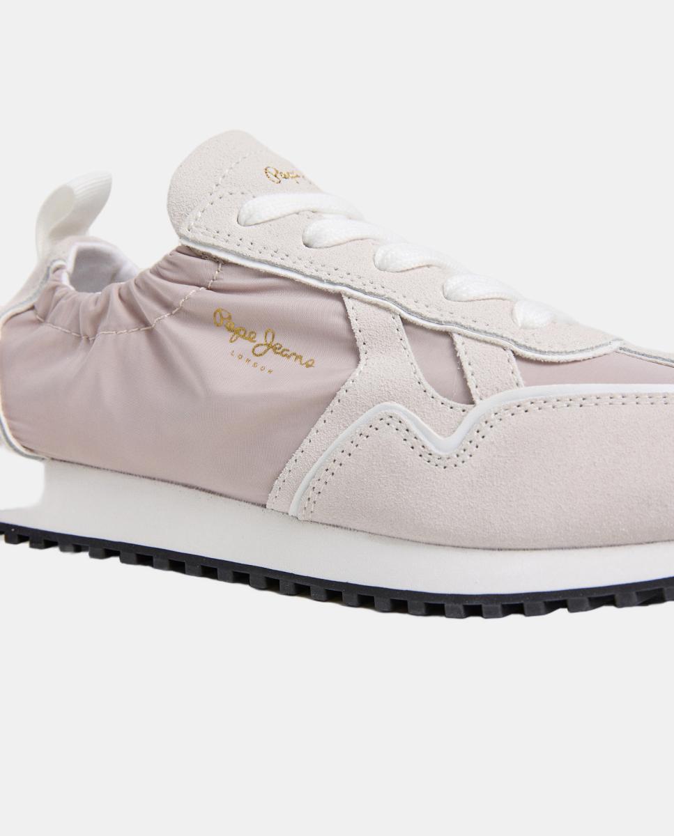 Zapatilla estilo retro con el tobillo elástico. - Pepe Jeans - Gris Suave Gris Suave-5