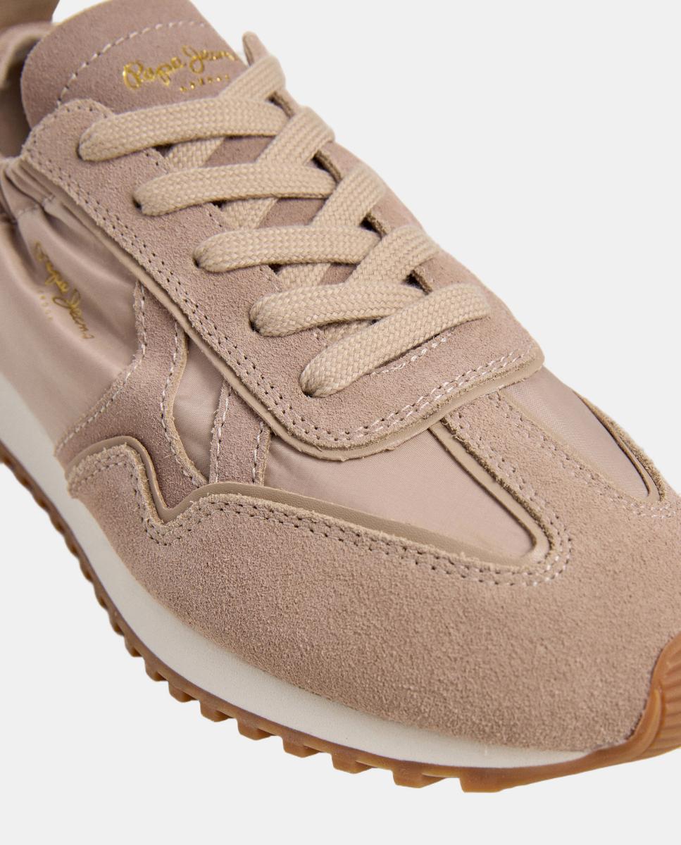 Sapatilhas Estilo Retro com Tornozelo Elástico Castanho-claro-5