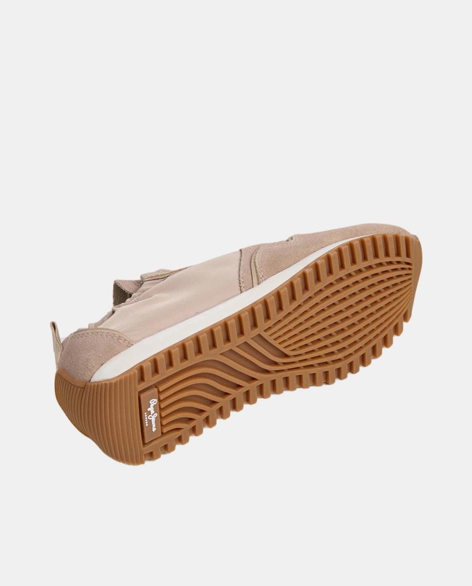 Sapatilhas Estilo Retro com Tornozelo Elástico Castanho-claro-6