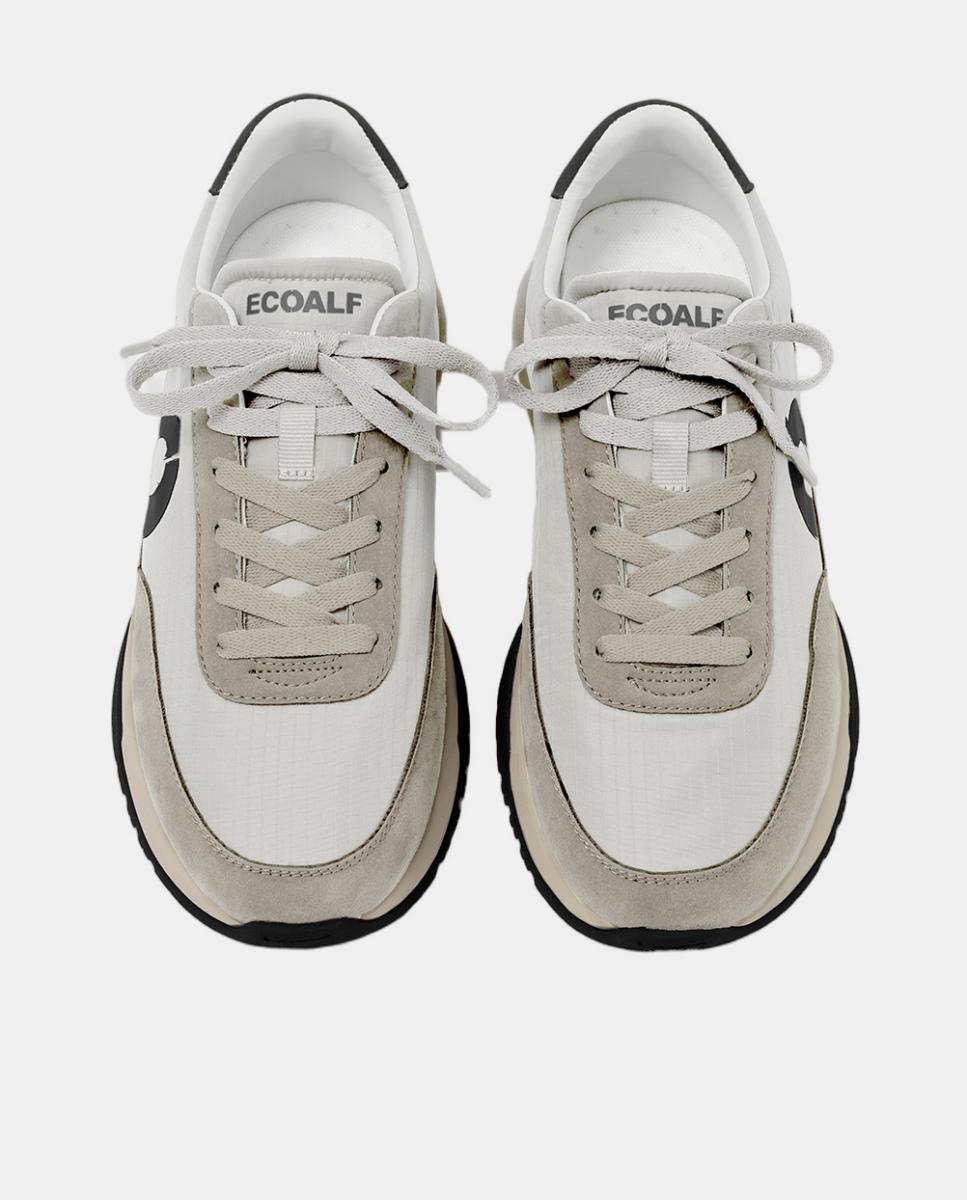 Zapatillas deportivas de mujer con cierre de cordones y refuerzo en talón - Ecoalf - Blanco Blanco-2