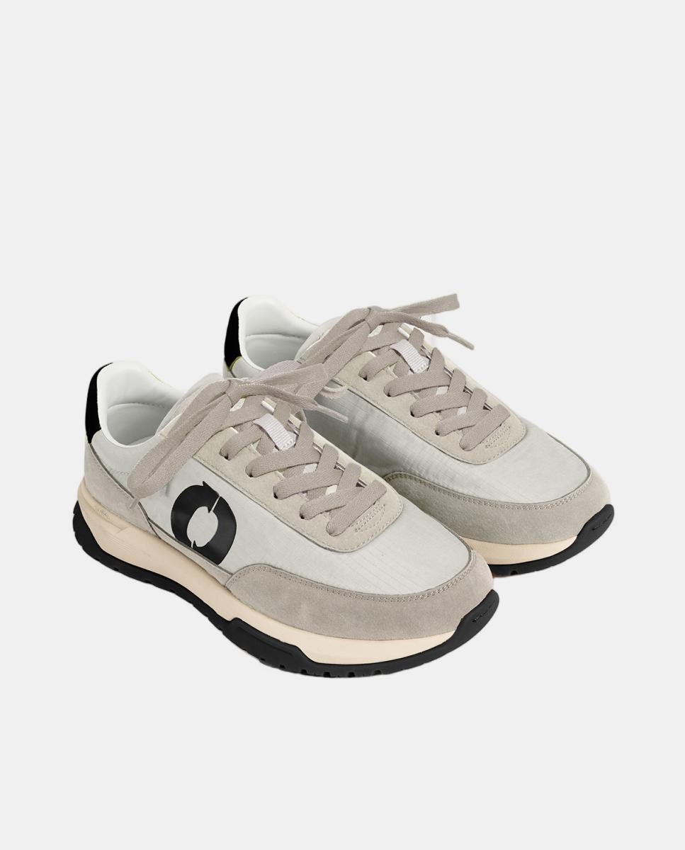Zapatillas deportivas de mujer con cierre de cordones y refuerzo en talón - Ecoalf - Blanco Blanco-3