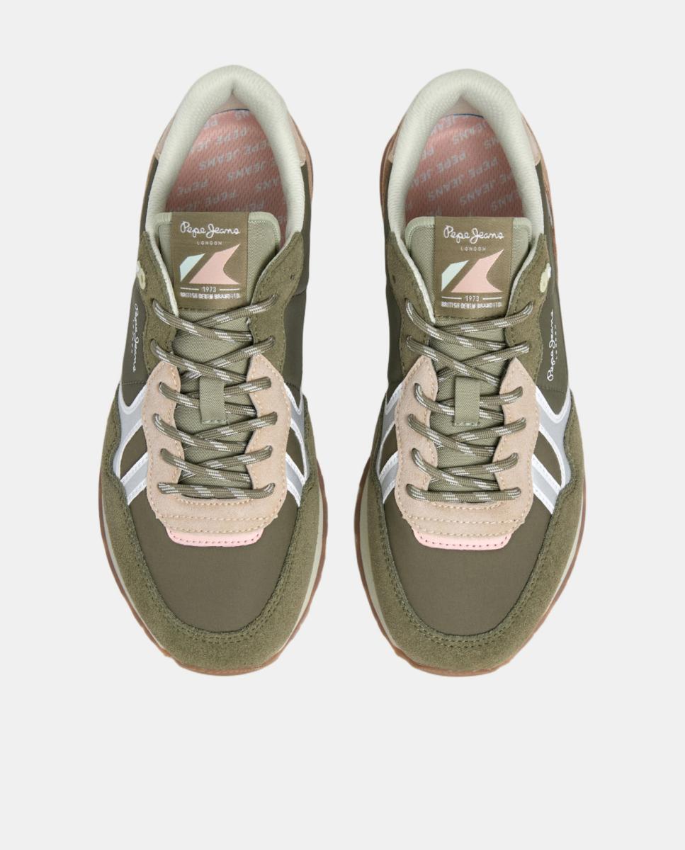Zapatilla de mujer estilo retro - Pepe Jeans - Verde militar Verde militar-2