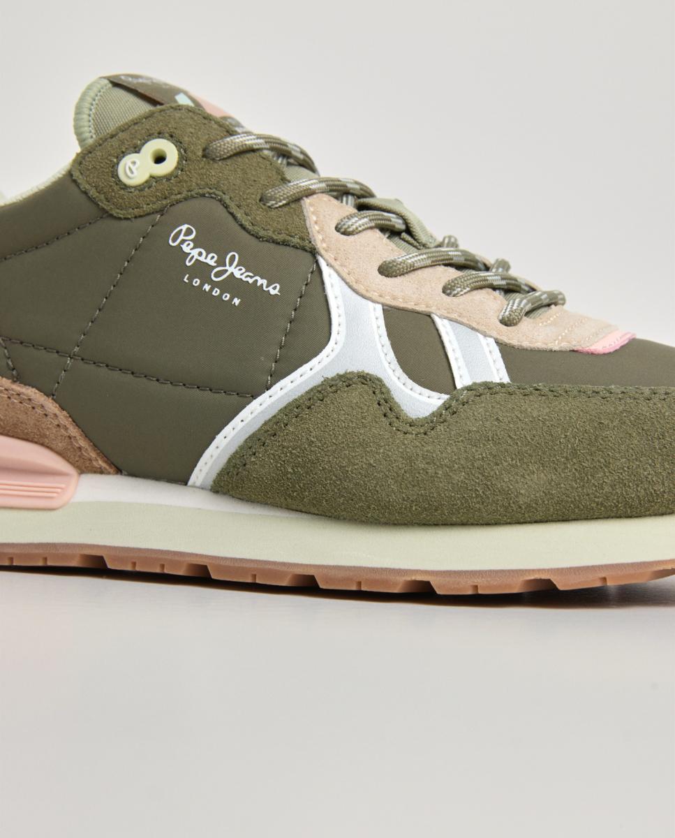 Zapatilla de mujer estilo retro - Pepe Jeans - Verde militar Verde militar-5