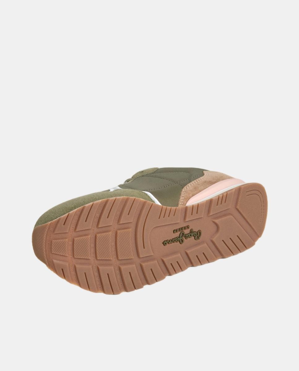 Zapatilla de mujer estilo retro - Pepe Jeans - Verde militar Verde militar-6