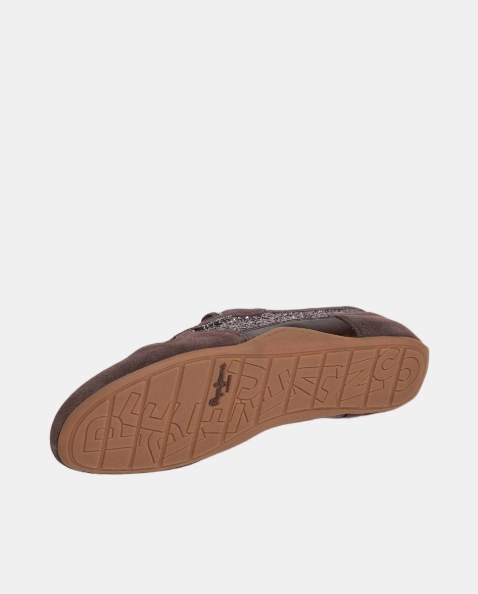Zapatilla de mujer ultraligera con purpurina - Pepe Jeans - Marrón chocolate Marrón chocolate-6