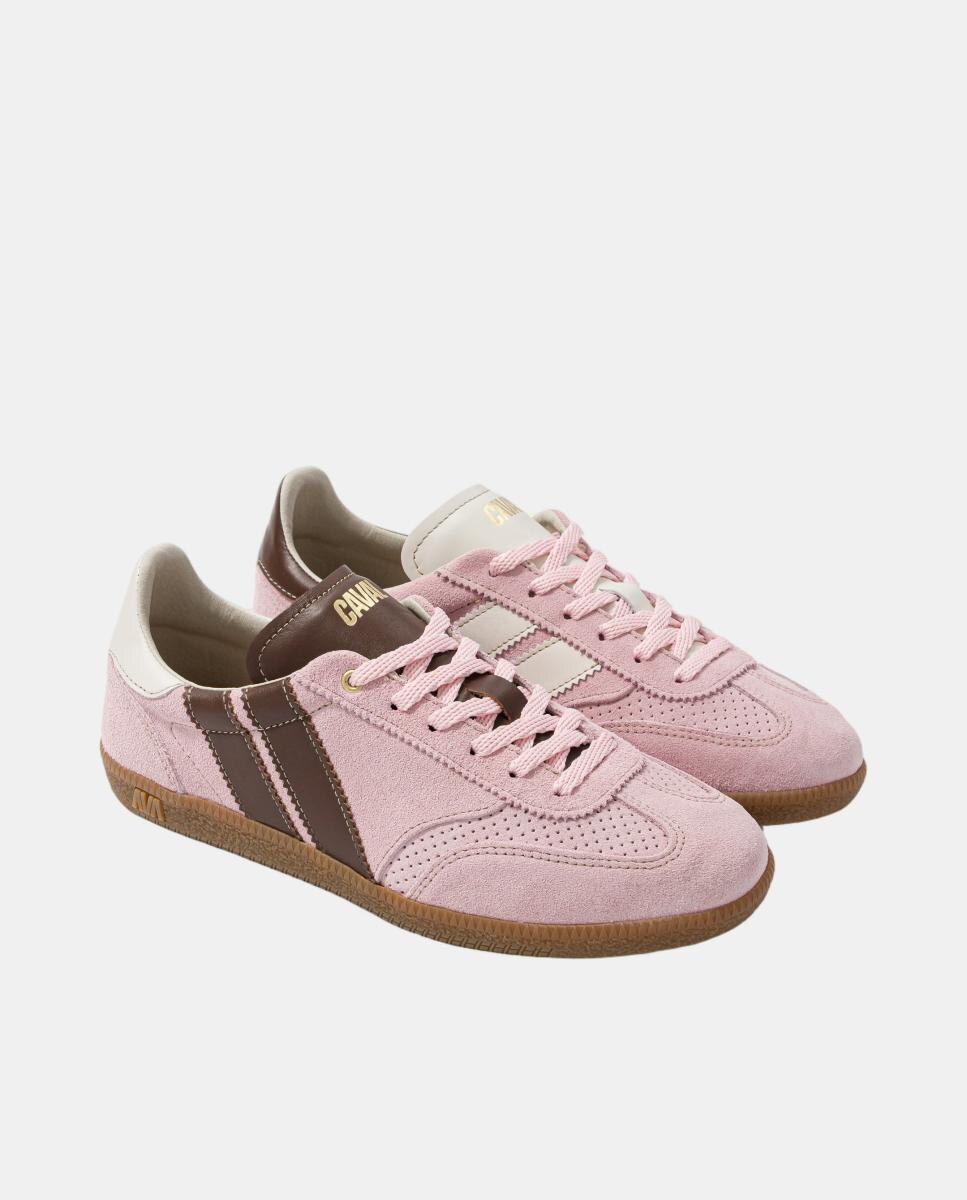 Sapatilhas em pele com desenho assimétrico inspiradas em andebol Rosa-3