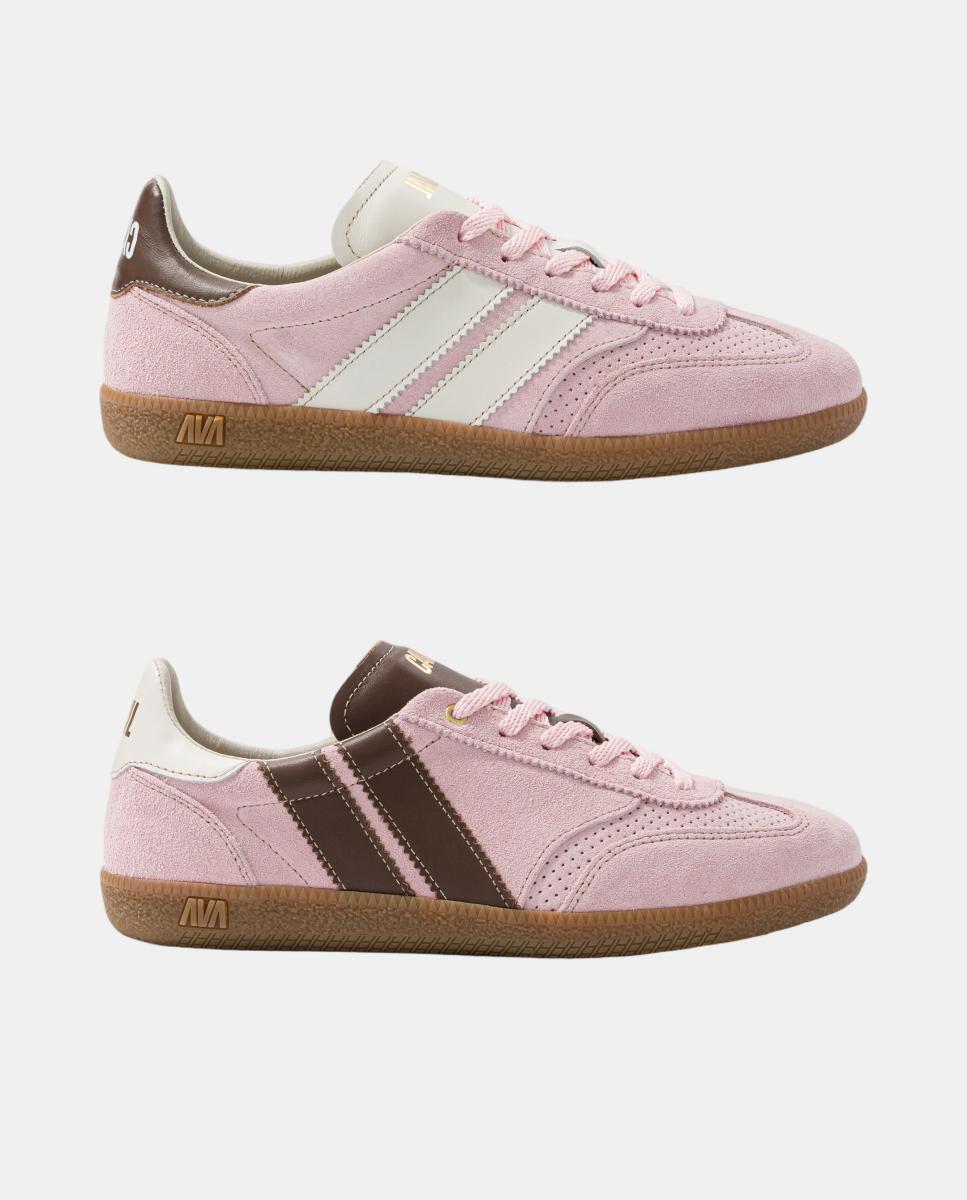Sapatilhas em pele com desenho assimétrico inspiradas em andebol Rosa-6