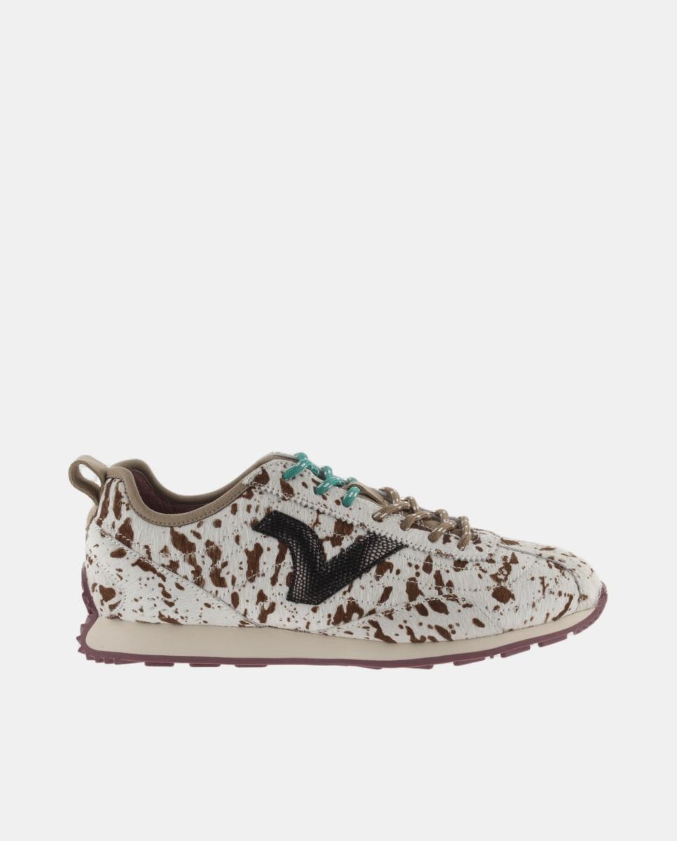 Imagem 0 de Sapatilhas Desportivas em Pele com Pelo, Animal Print e Logótipo Metalizado