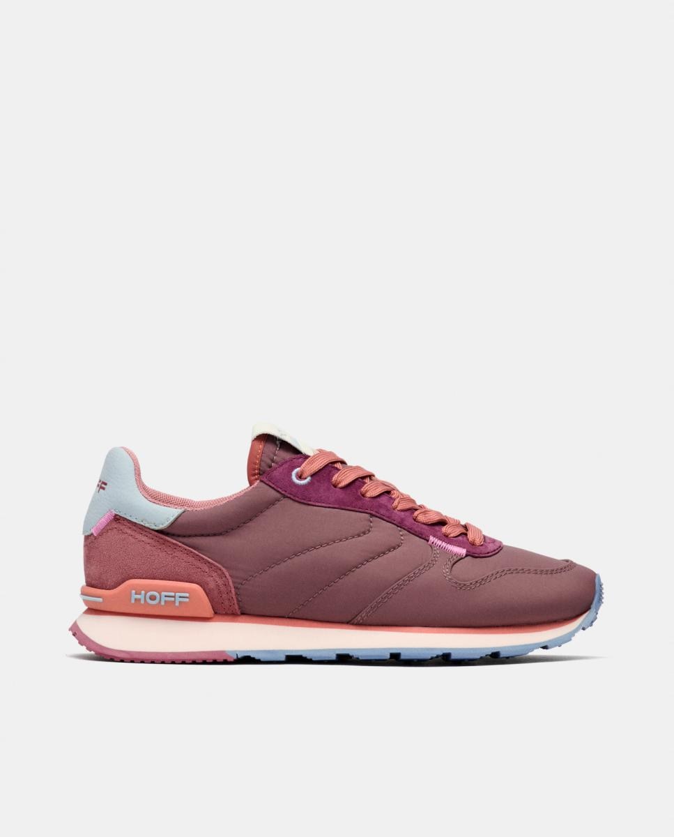 Zapatillas de mujer en piel y textil bajas con suela de goma - Hoff - Rojo Granate Rojo Granate-1
