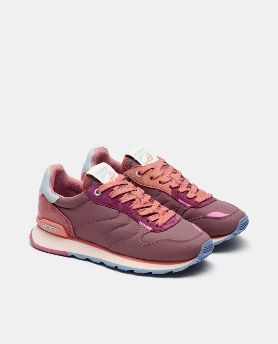 Zapatillas de mujer en piel y textil bajas con suela de goma - Hoff - Rojo Granate Rojo Granate-2