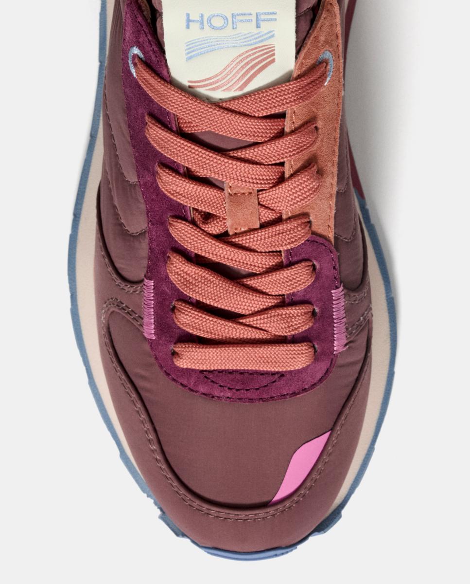 Zapatillas de mujer en piel y textil bajas con suela de goma - Hoff - Rojo Granate Rojo Granate-4