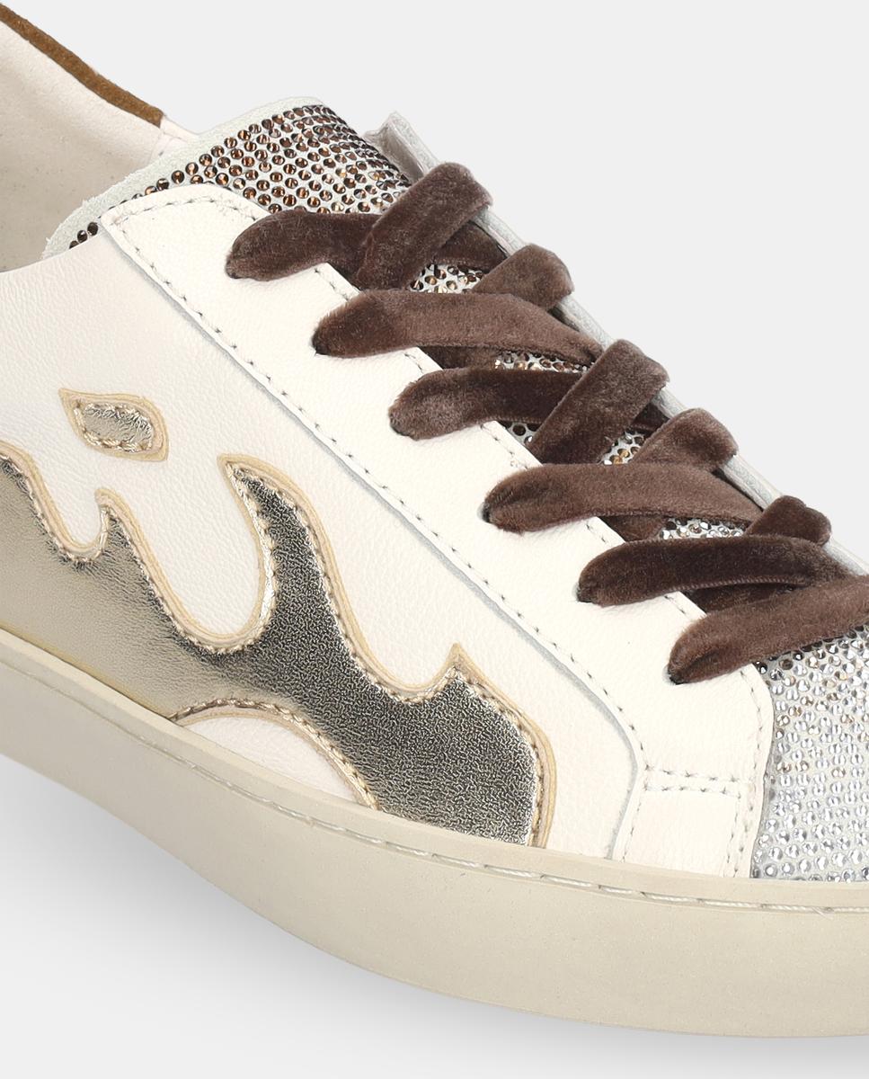 Sapatilhas Desportivas em Pele Branco-2