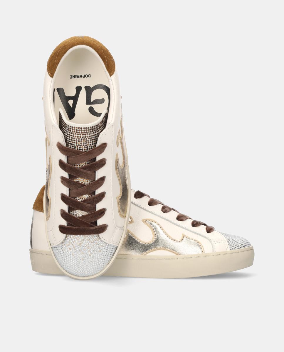 Sapatilhas Desportivas em Pele Branco-3
