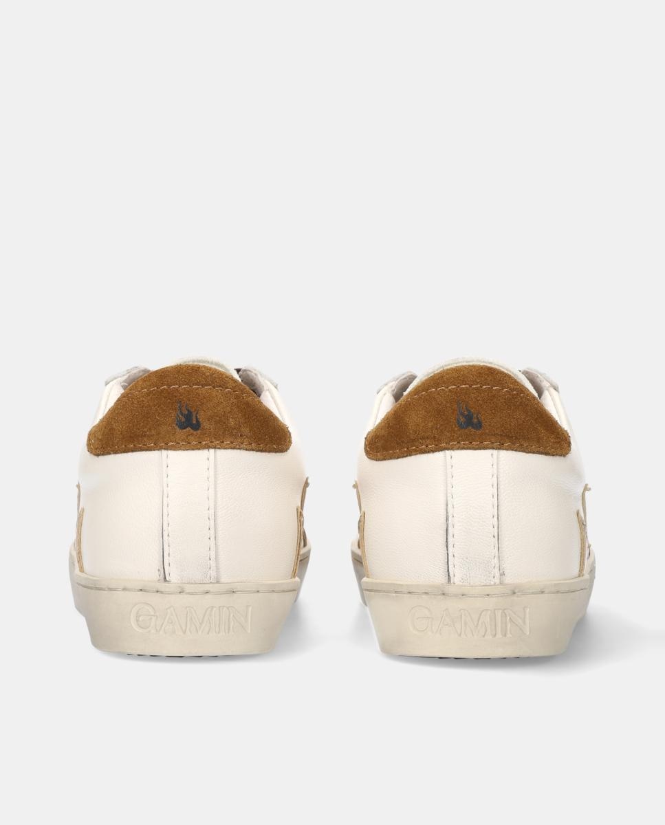 Sapatilhas Desportivas em Pele Branco-4