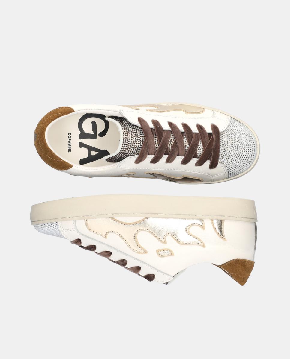 Sapatilhas Desportivas em Pele Branco-5