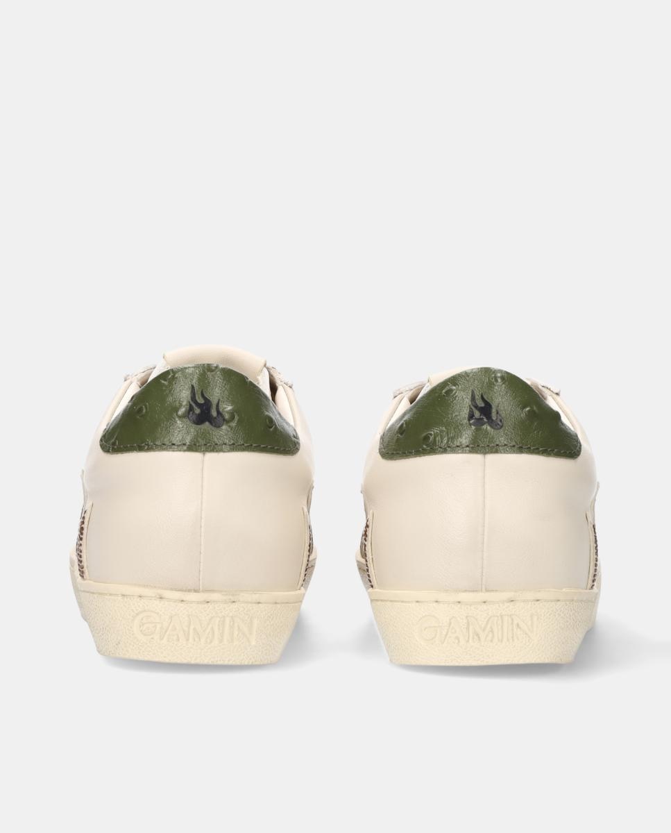 Sapatilhas Desportivas em Pele Branco-4