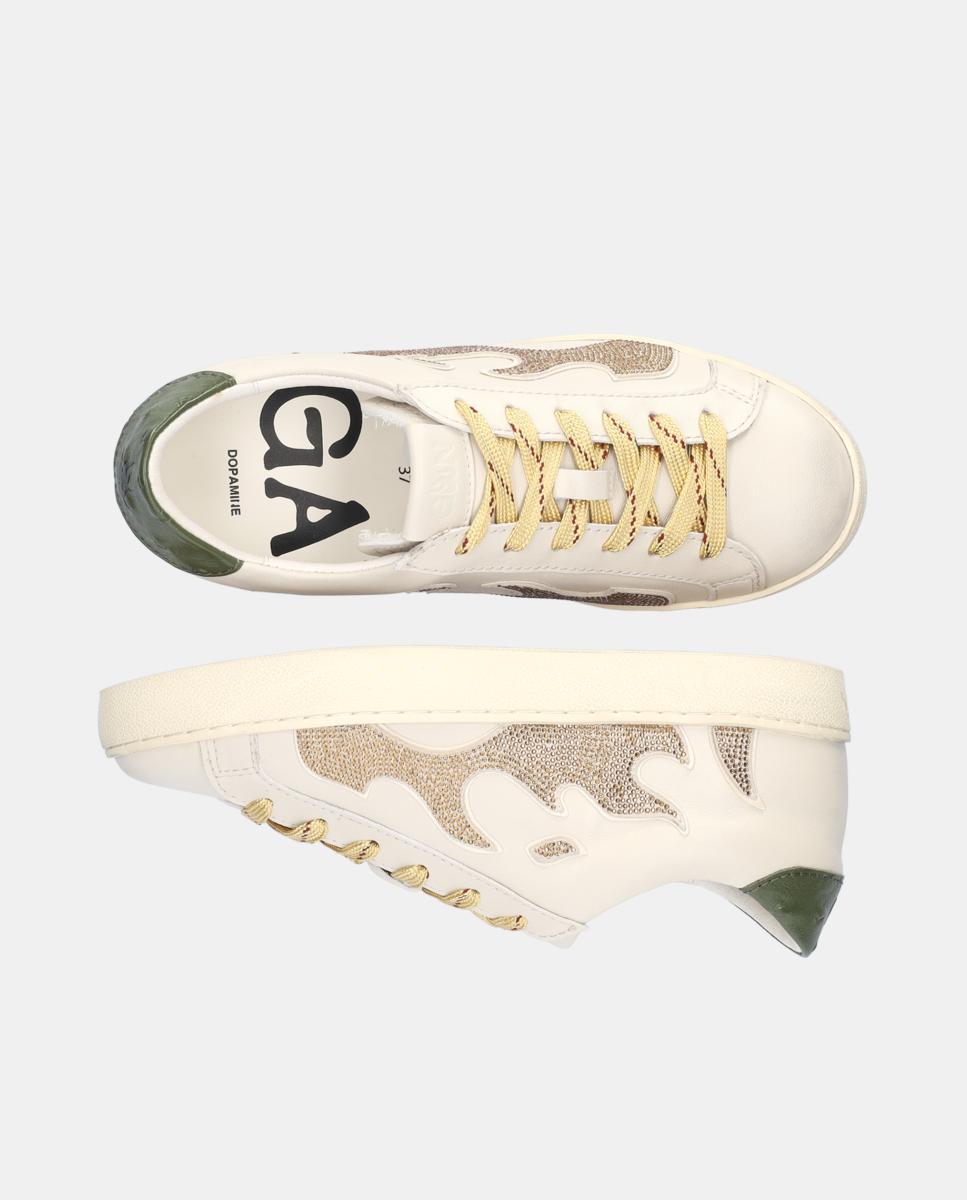 Sapatilhas Desportivas em Pele Branco-5